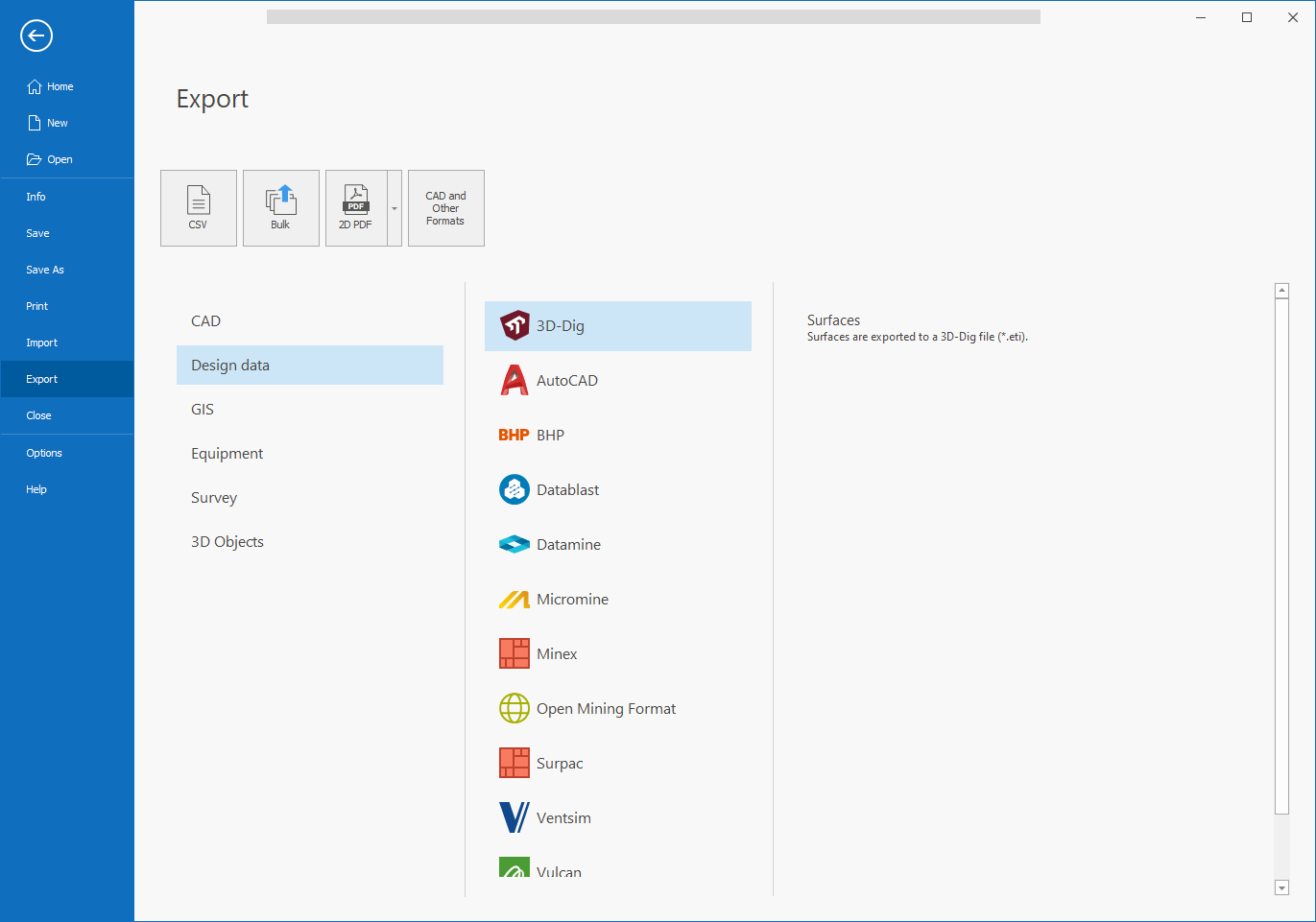 Deswik Scheduler window in its updated format with a side bar of information and updated colour scheme